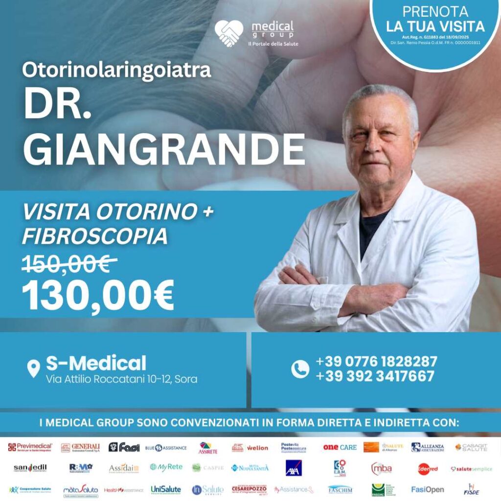 Tariffe del Mese Poliambulatorio S-Medical Sora VISITA OTORINO - Dr. Giangrande