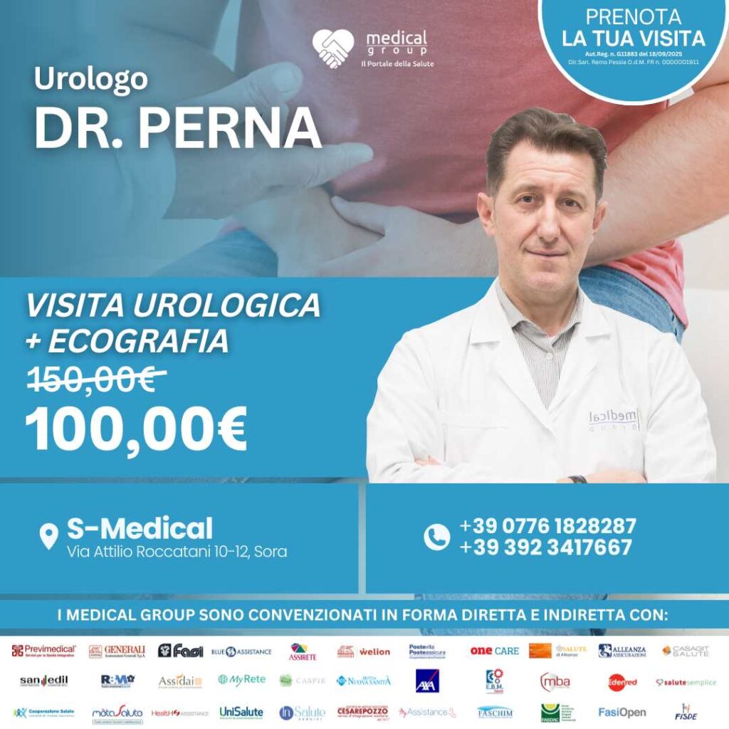 Tariffe del Mese Poliambulatorio S-Medical Sora VISITA UROLOGICA + ECOGRAFIA - DR.PERNA