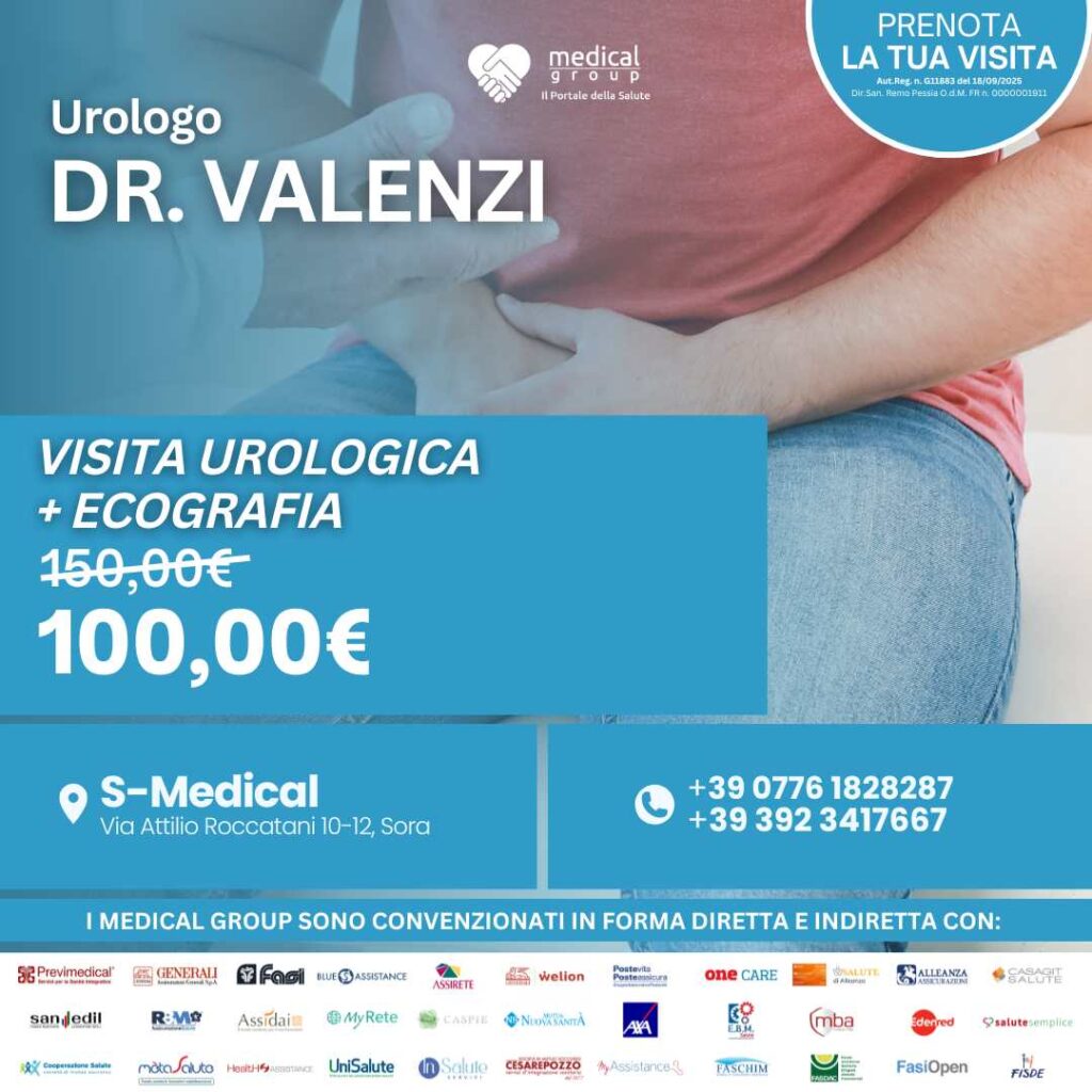 Tariffe del Mese Poliambulatorio S-Medical Sora VISITA UROLOGICA + ECOGRAFIA - DR.VALENZI