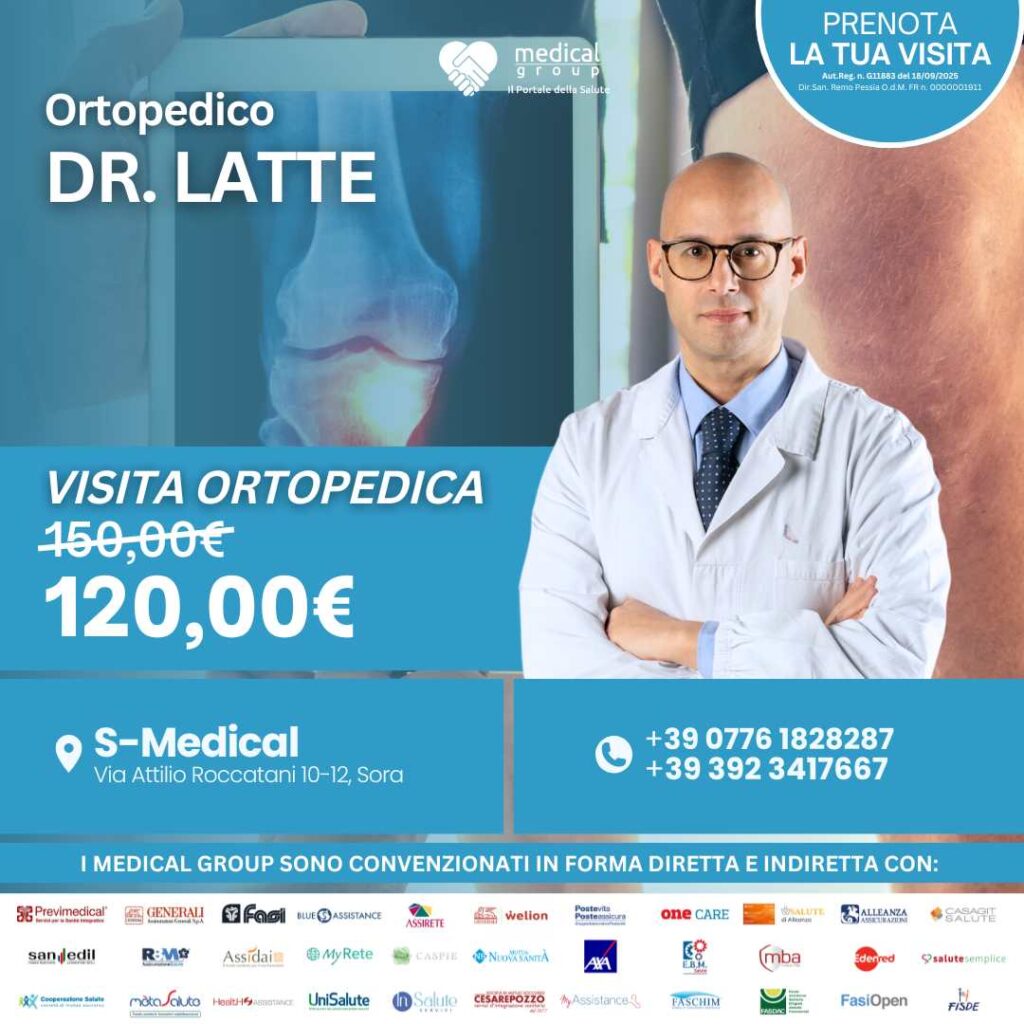 Tariffe del Mese Poliambulatorio S-Medical Sora Visita Ortopedica - Dr. Latte