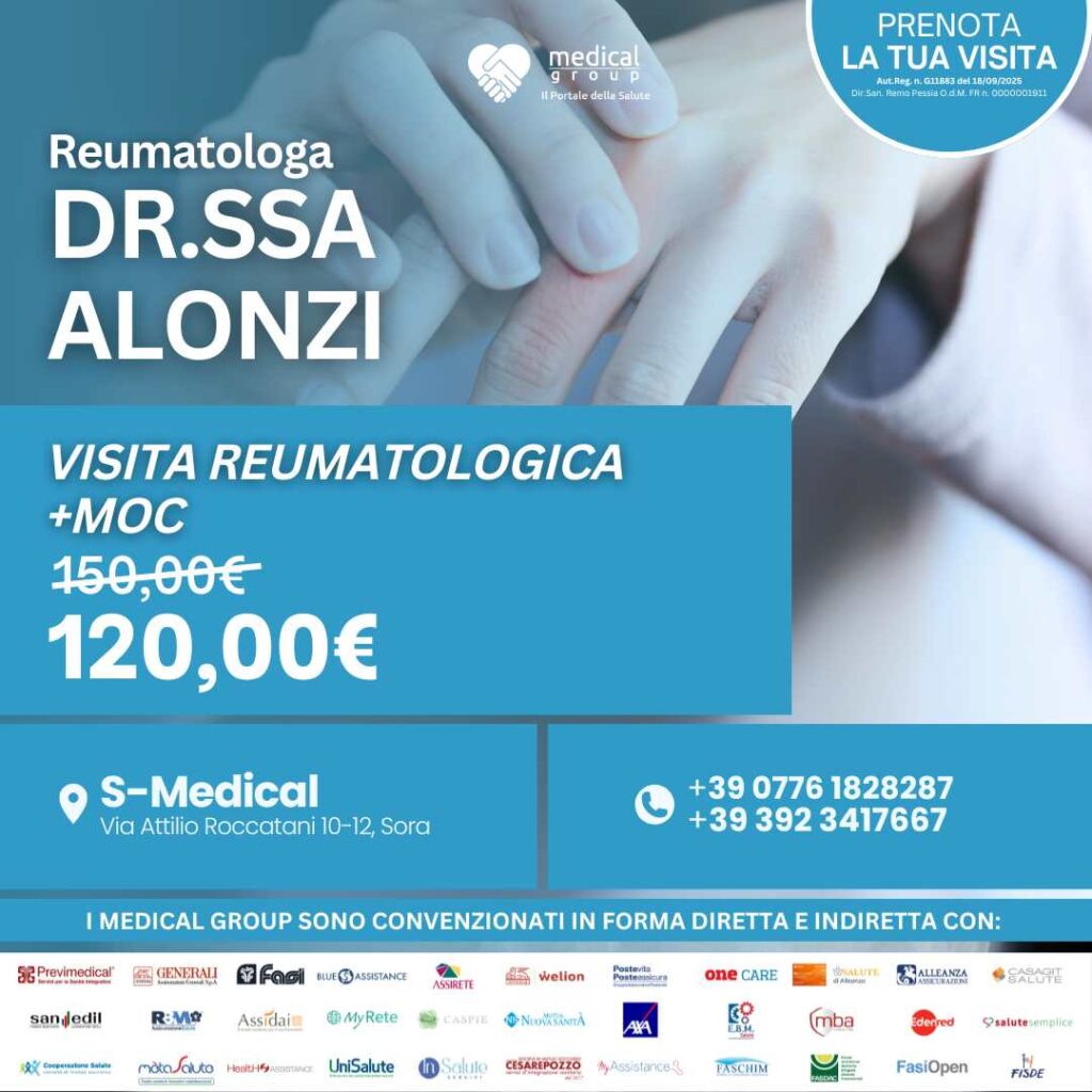 Tariffe del Mese Poliambulatorio S-Medical Sora Visita Reumatologica - Dr.ssa Alonzi