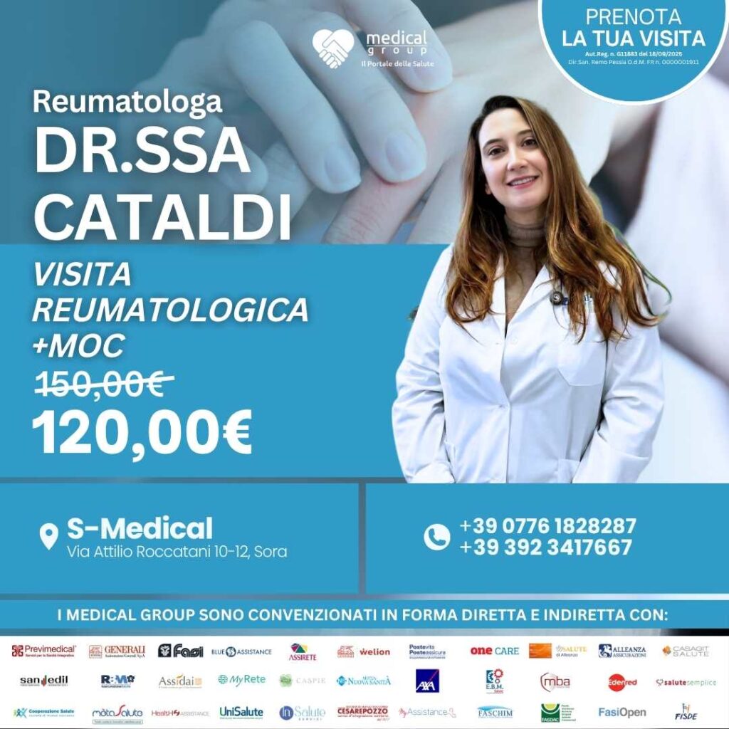 Tariffe del Mese Poliambulatorio S-Medical Sora Visita Reumatologica - Dr.ssa Cataldi